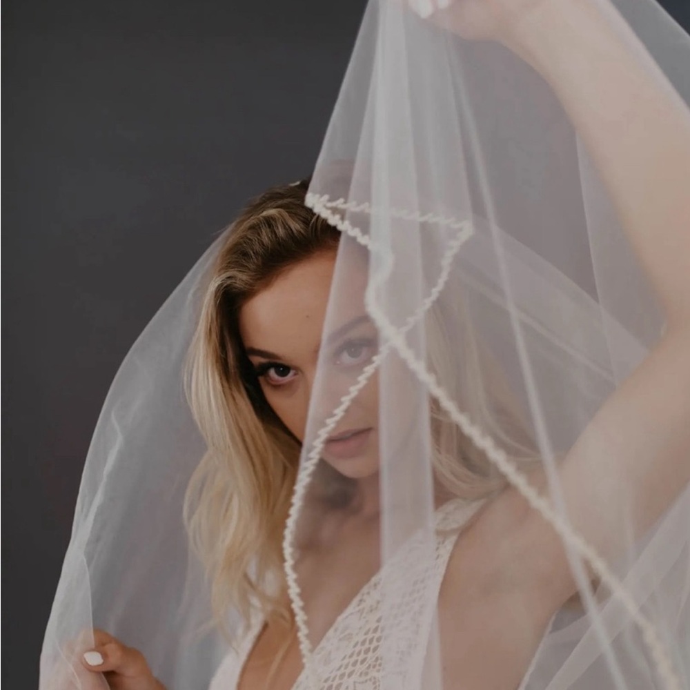 Untamed Petals Nadia Bead Trim Cathedral Veil